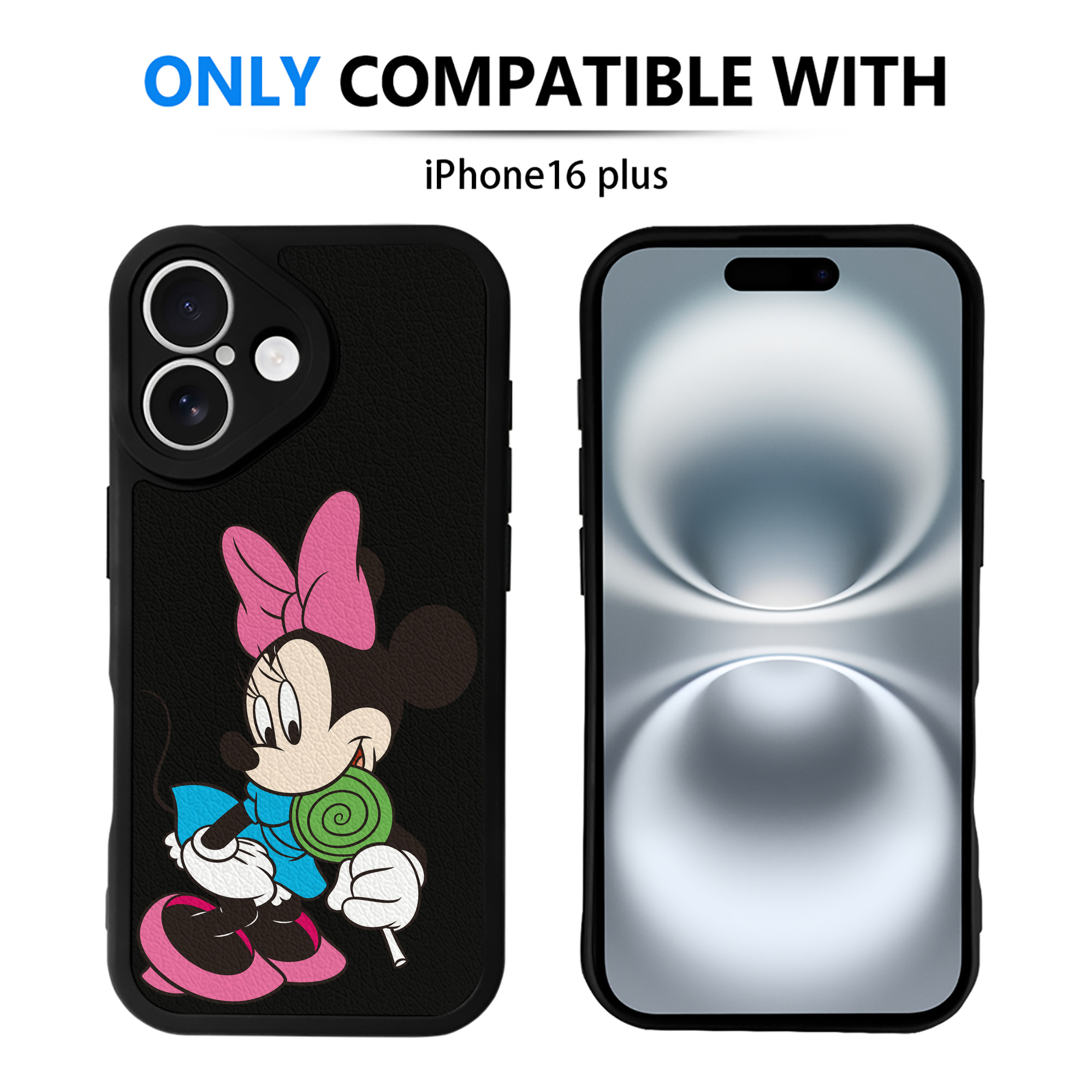 （画像用） ミッキーマウス Mickey Mouse 【iPhone 16シリーズ対応】シリコンスマホケース（レザー調） 材質：シリコン